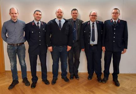v.l. Bgm. Steffen Raab, Marco Spiller, Mike Weiß, Hardy Baumann,Rene Krause